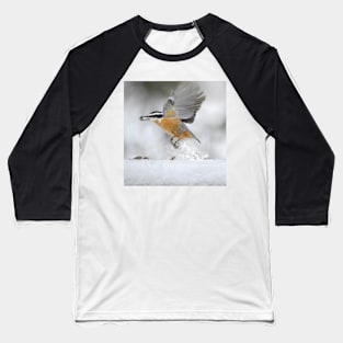 Nuthatch in flight Baseball T-Shirt